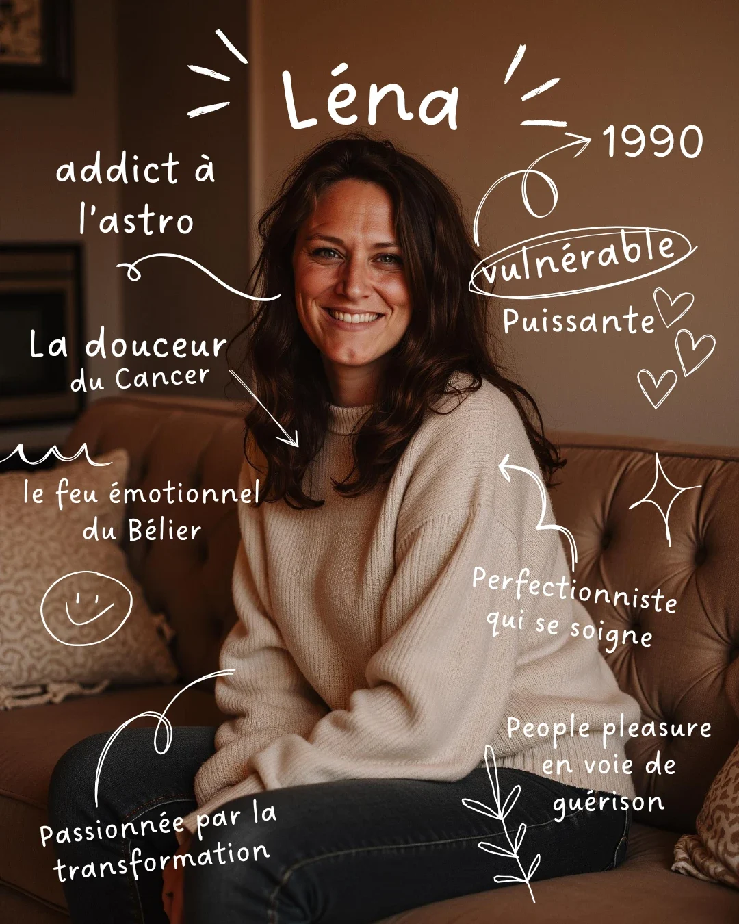 Léna, Soleil en Cancer et Lune en Bélier : addict à l’astro, vulnérable et puissante, passionnée par la transformation